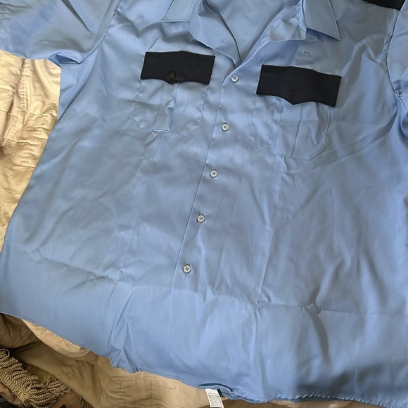 3/$40 NWOT Flying Cross Uniform Shirt Blu Poplin Fire EMT Military Airline Retro - Picture 6 of 10